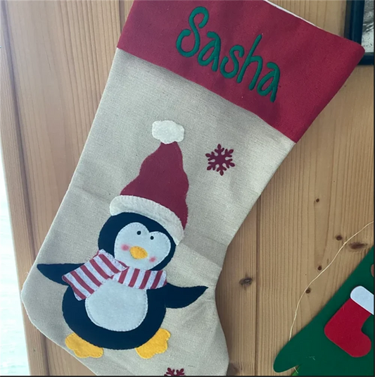 Merry Christmas Gift Stocking Custom Name New Year Candy Bag Personalized Embroidered Happy New Year Santa Socks Kids Gift Bags