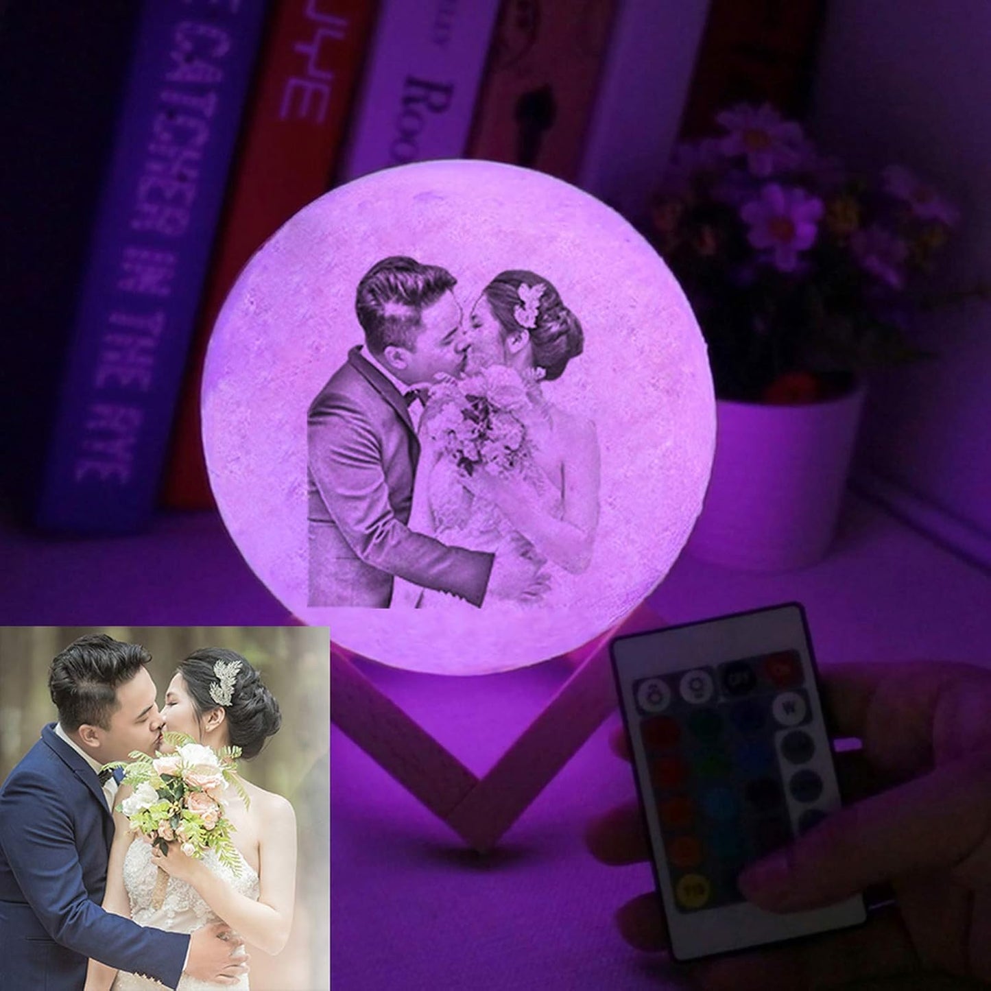 Custom Photo Moon Lamp – Personalized Night Light with Your Picture – Unique Gift for Loved Ones