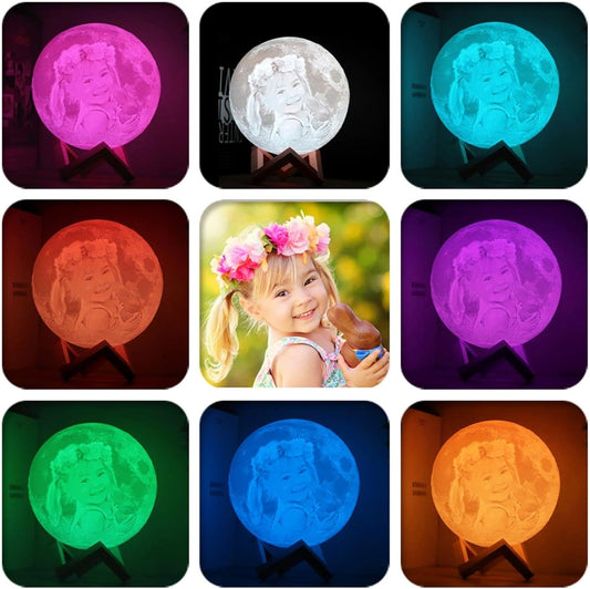 Custom Photo Moon Lamp – Personalized Night Light with Your Picture – Unique Gift for Loved Ones