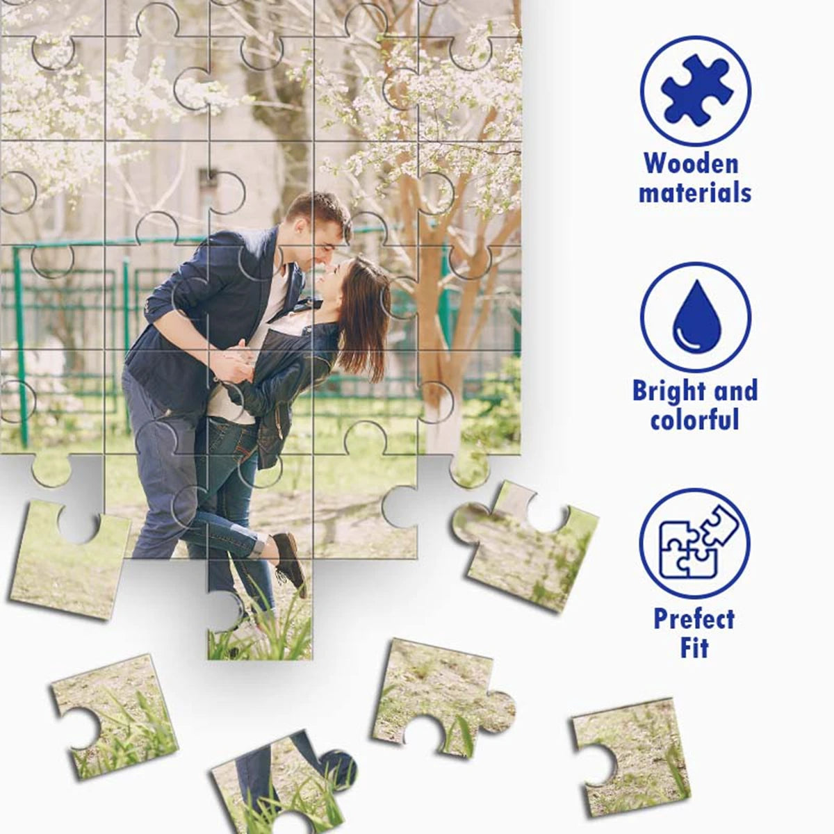 35/300/500/1000pcs Personalized Custom Photo Puzzle Couple Gifts For Kids Customized Photo Wooden Name Personalized Photo Gift P