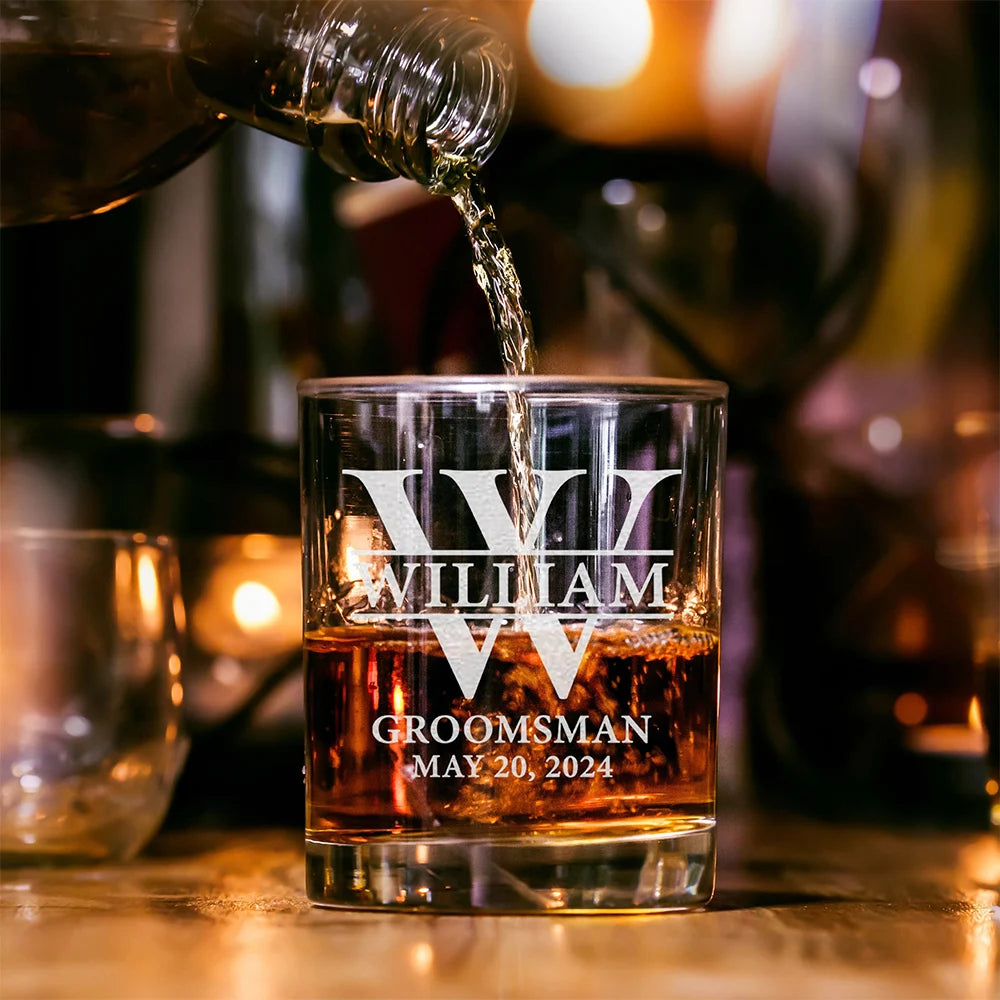 Personalized Groomsman Wedding Gift Custom Best Man Whiskey Glass Engraved Old Fashion Groomsmen Gift Idea Whiskey Drink