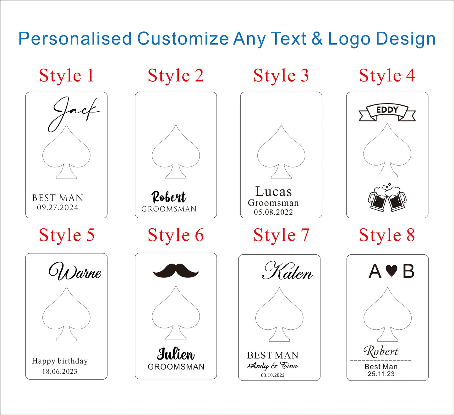 Personalized Ace Of Spades Bottle Opener Birthday Gift Custom Portable Opener Wedding Favors Best Man Groom Gift Groomsman Gifts