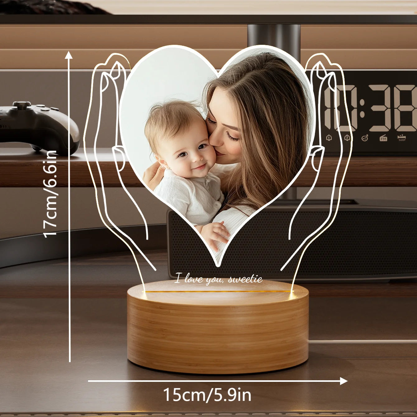 Personalized Valentine's Day Gift For Him (Her), Custom Acrylic Plaque With Photo, Custom Night Light Photo Frame, Suitable For